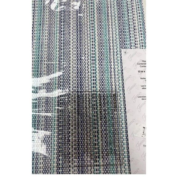 FIESTA Tableware Placemats Set of 4 marble head lapis blue striped - Picture 3 of 4